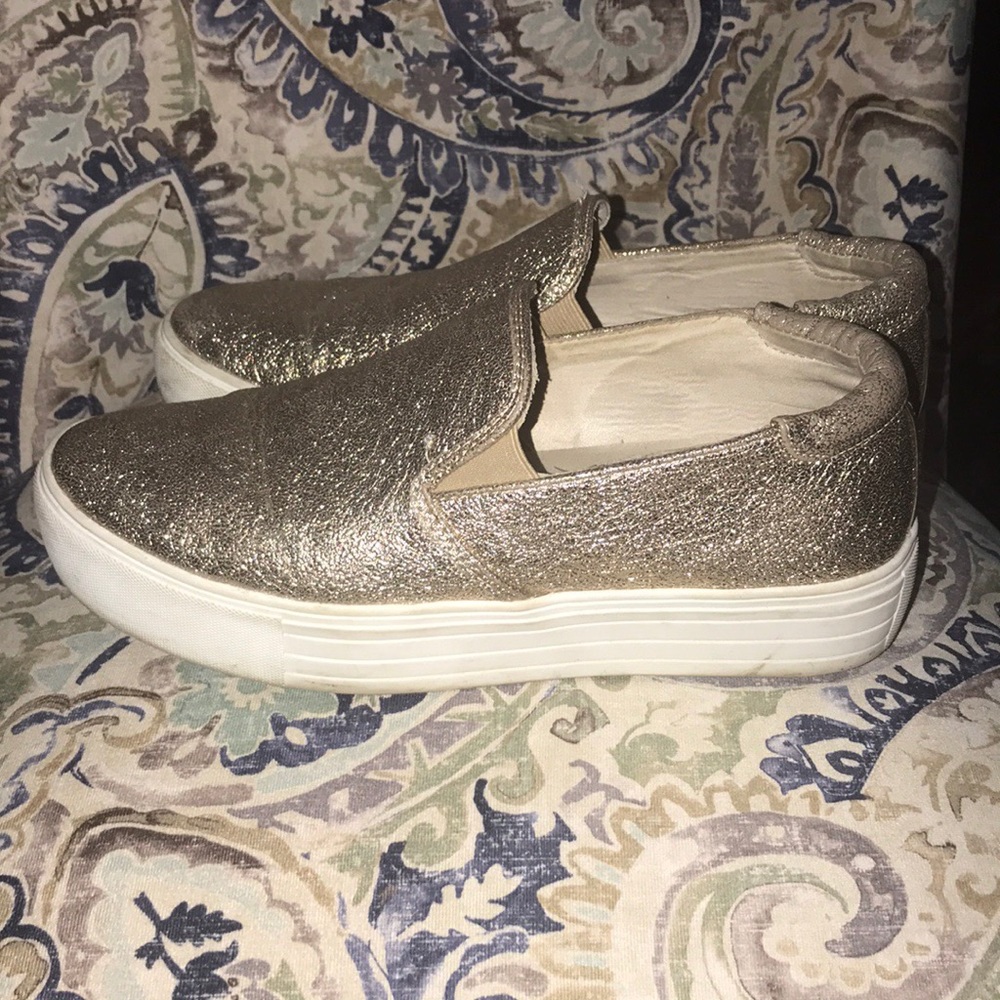 Gold Platform Slip-Ons